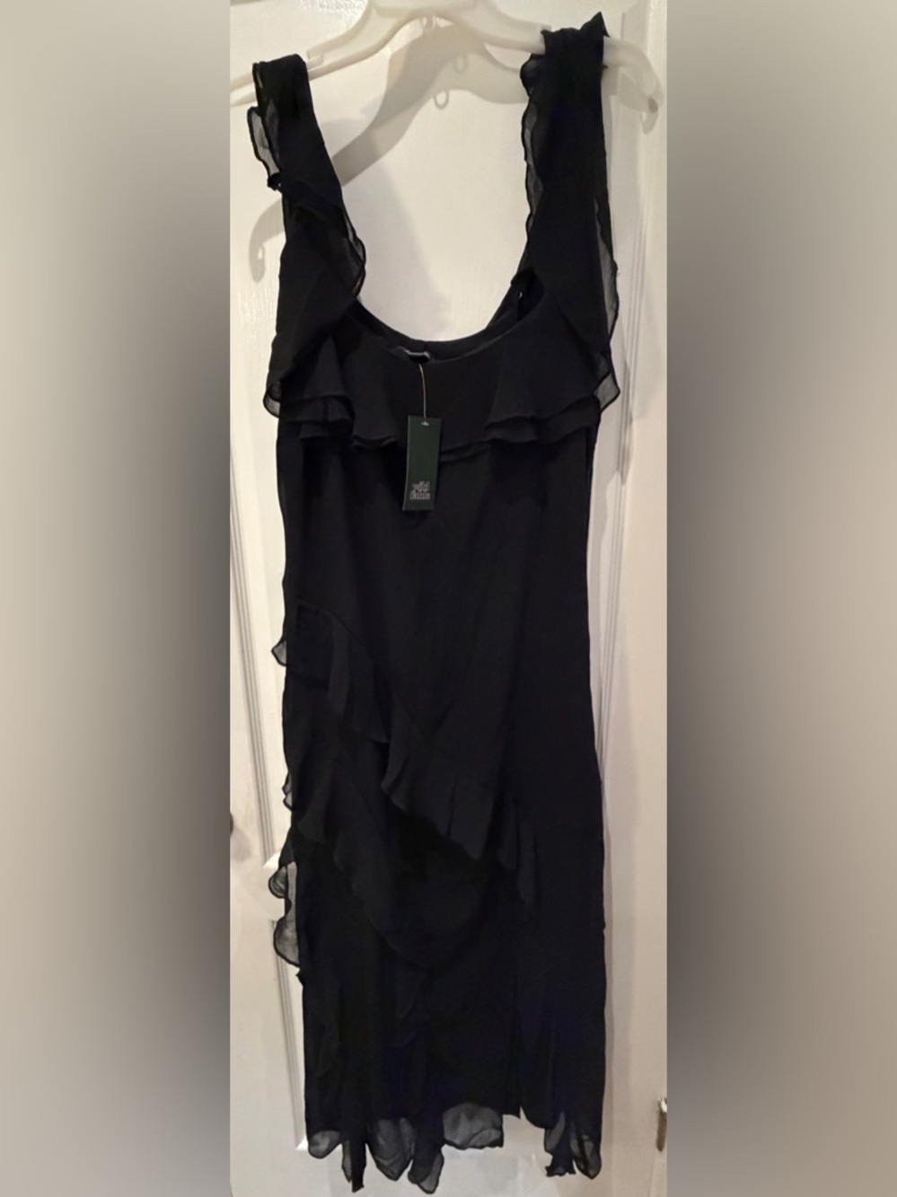 wild fable Black Ruffle Sleeveless Midi Dress